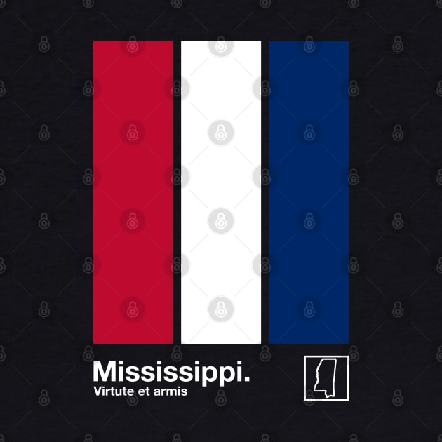 Mississippi State Flag  // Original Minimalist Artwork Poster Design by DankFutura